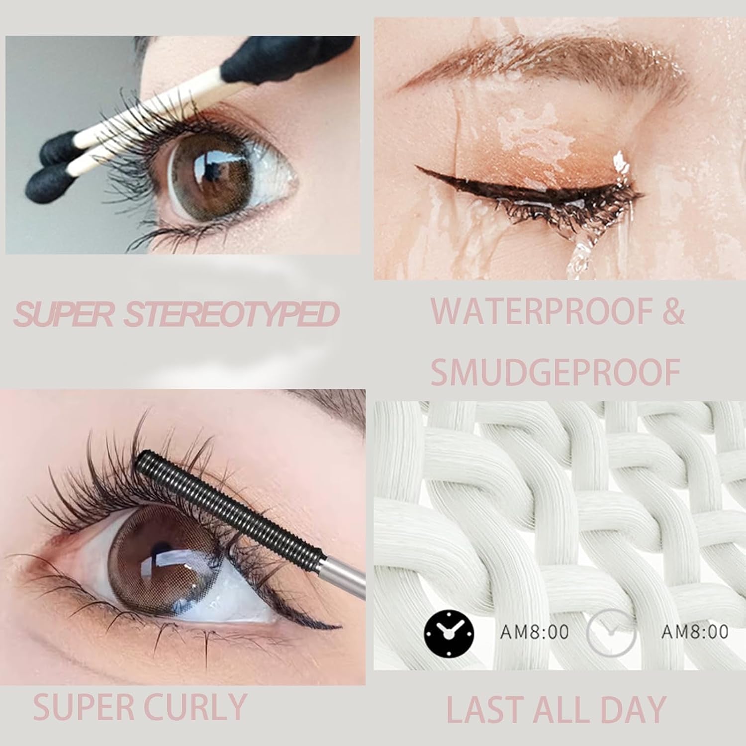 Black Metal Wand Mascara, Iron Wand Mascara for Thin Short Sparse Lashes
