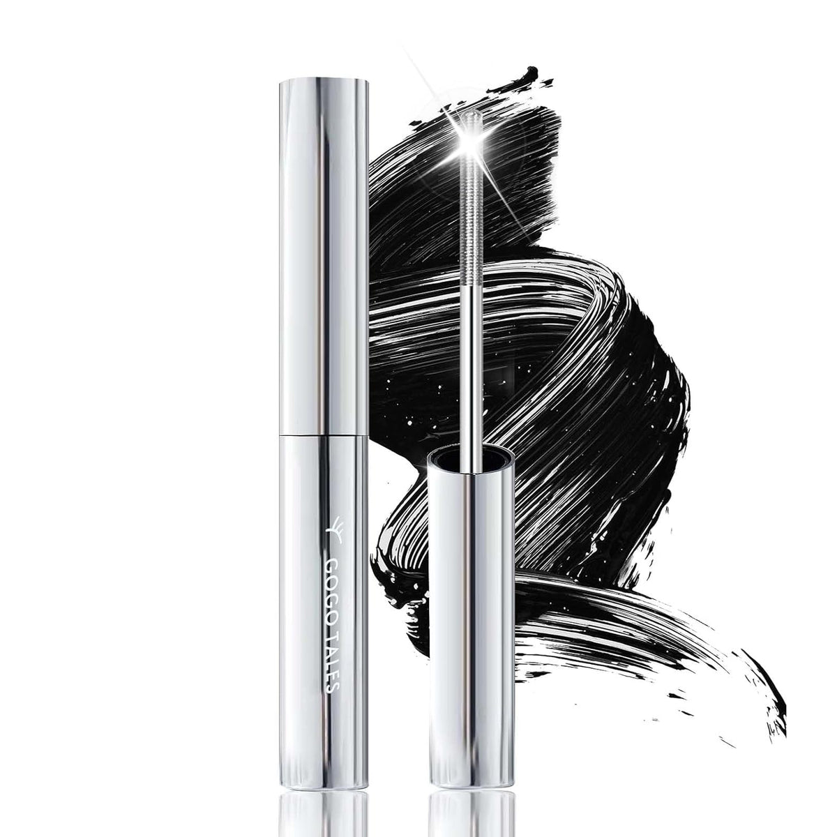 Black Metal Wand Mascara, Iron Wand Mascara for Thin Short Sparse Lashes